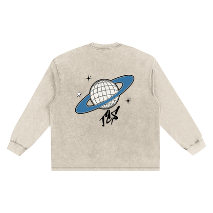 Snow Washed Oversize Long Sleeve T-shirt