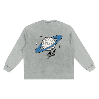 Snow Washed Oversize Long Sleeve T-shirt