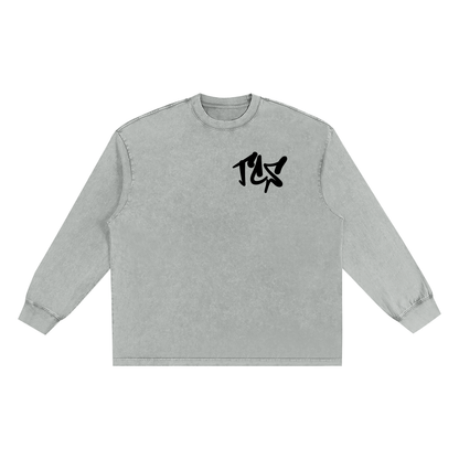 Snow Washed Oversize Long Sleeve T-shirt